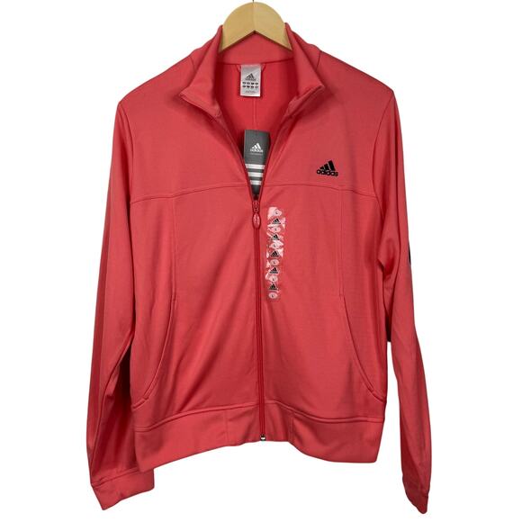 Adidas Retro Track Jacket Full Zip Coral Size L NWT - Picture 1 of 9